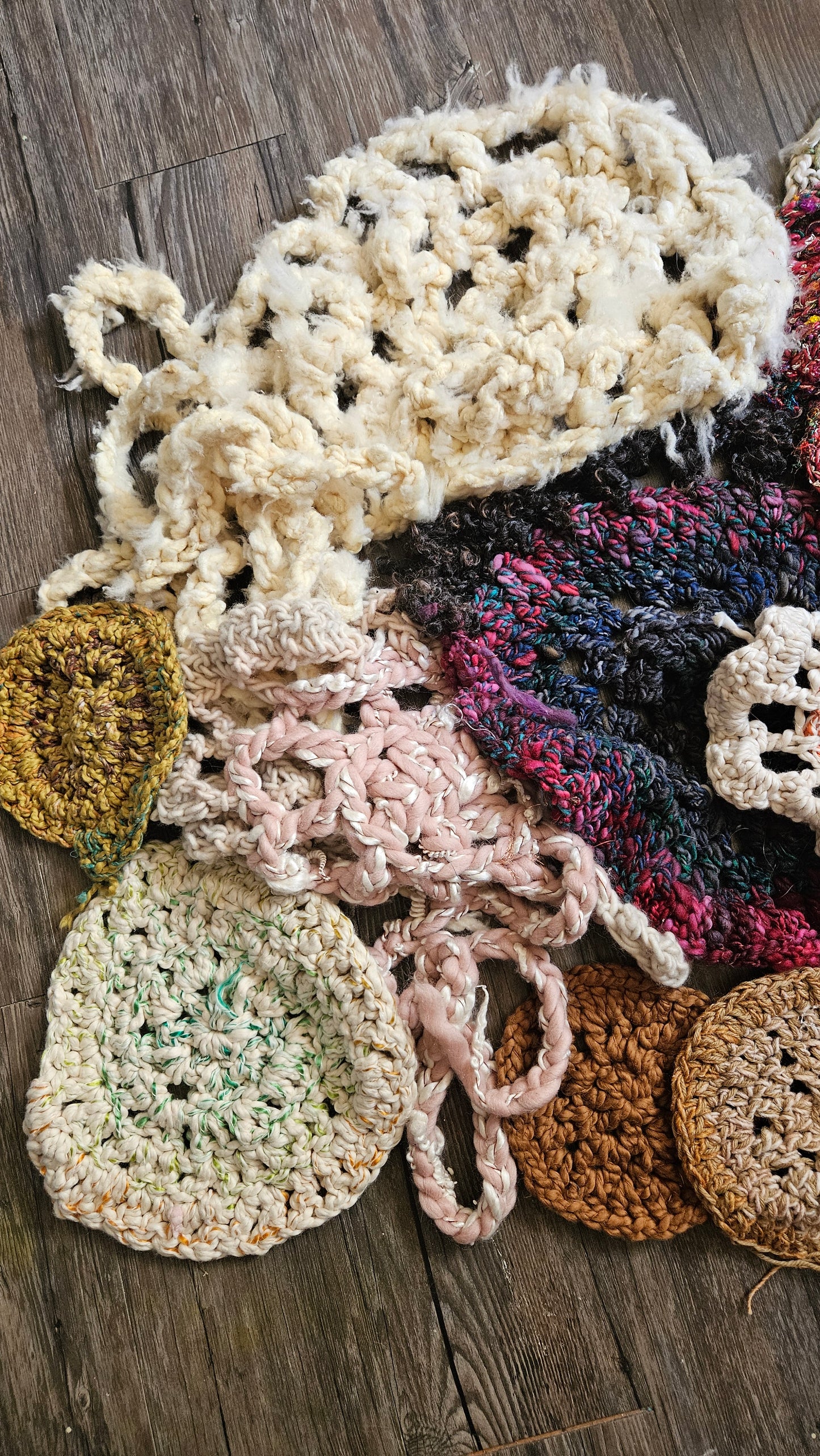Freeform Crochet Embellishment Lot - 14 pieces