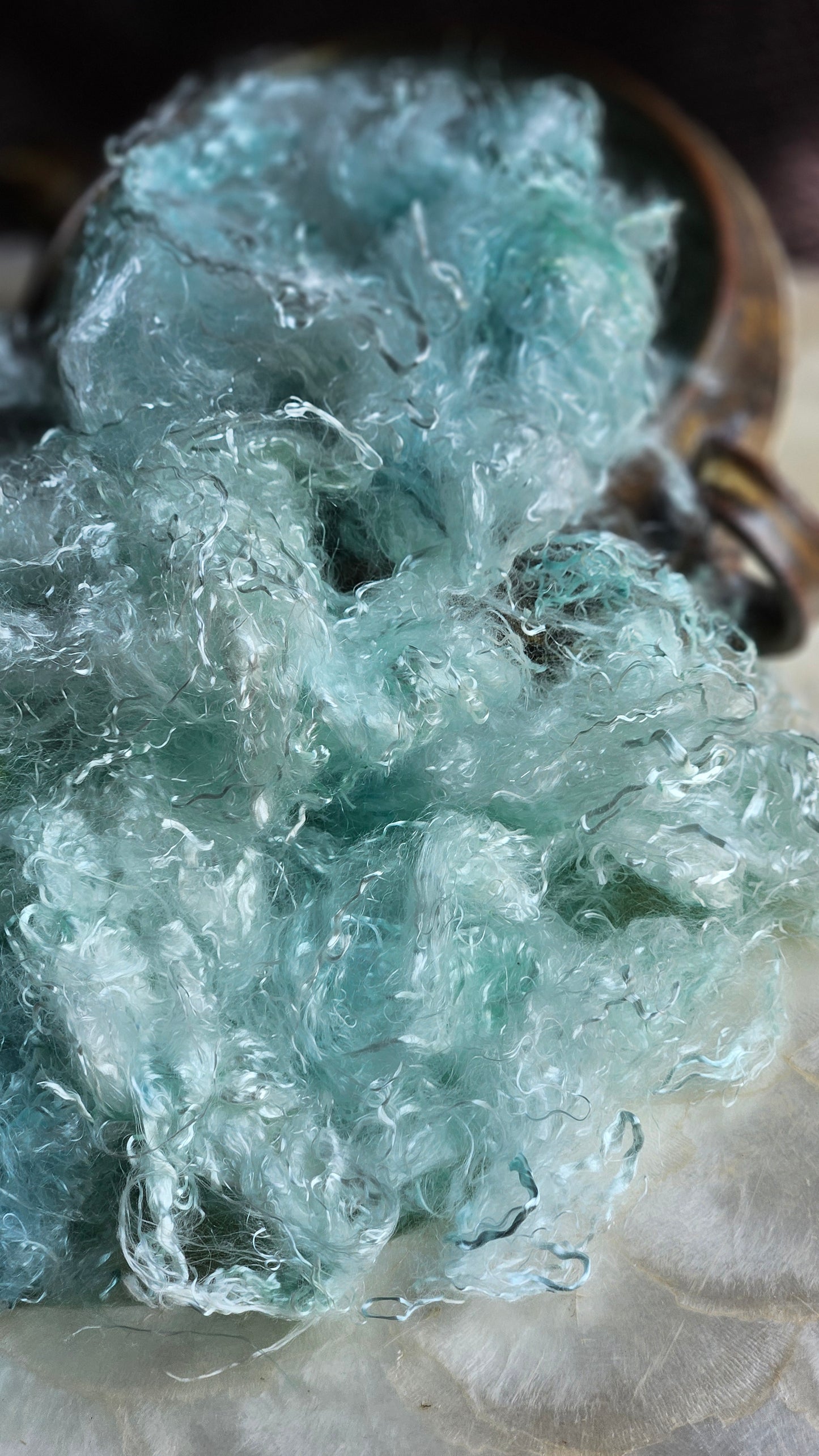 AMAZONITE - hand-dyed eucalyptus crimp faux-silk for art yarn embellishing, fiber blending, felting, and papermaking - 2 oz | 57 g