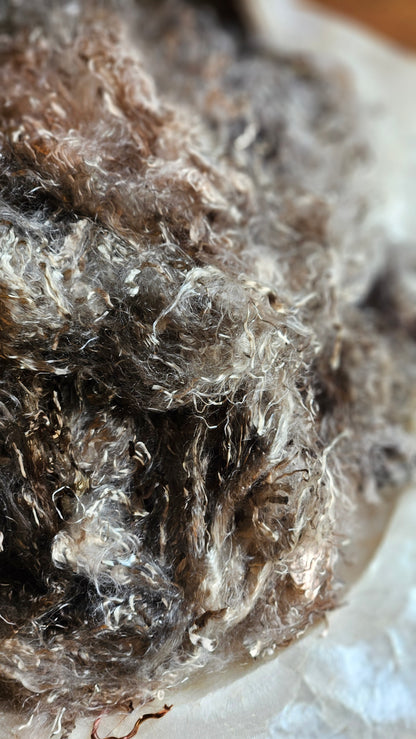 HEMATITE - eucalyptus crimp fiber for spinning, blending & felting - 2 oz | 57 g