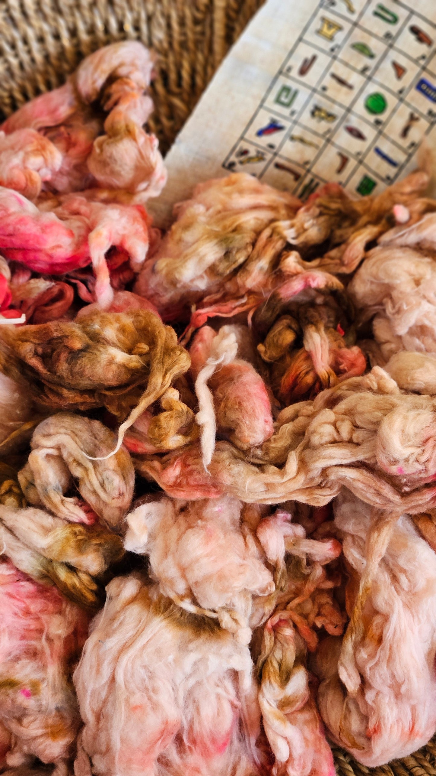 IMHOTEP Hand-Dyed Organic Extra Fine Cotton Noil for fiber art, texture blending, and papermaking - 1 ounce | 28 grams