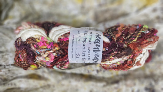 Handspun Bulky Art Yarn - Cinnamon Grove 03