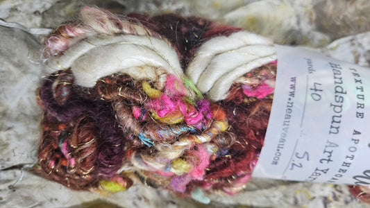 Handspun Bulky Art Yarn - Cinnamon Grove 03