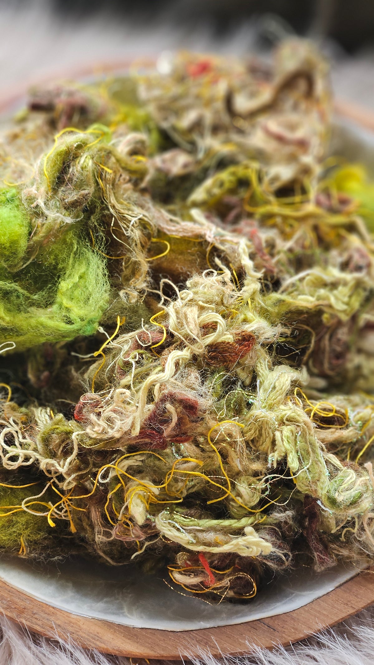 Cascade Hops - hand-dyed wool alpaca bamboo texture blend - 4 ounces | 114 grams