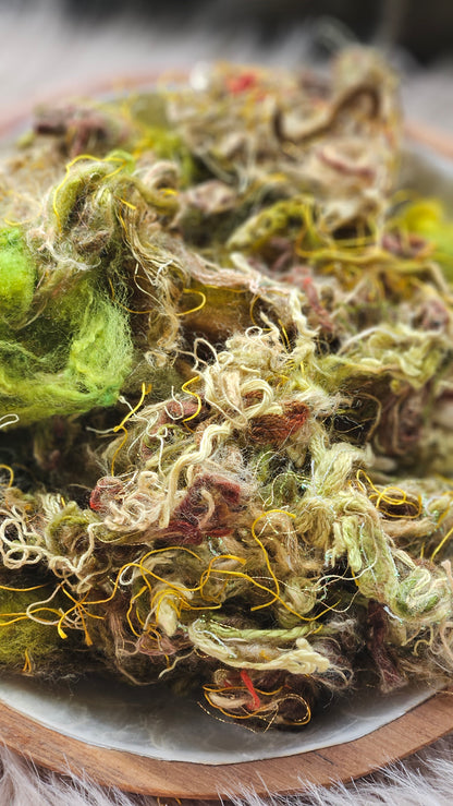 Cascade Hops - fiber texture blend for art yarn spinning & felting - 4 ounces | 114 grams