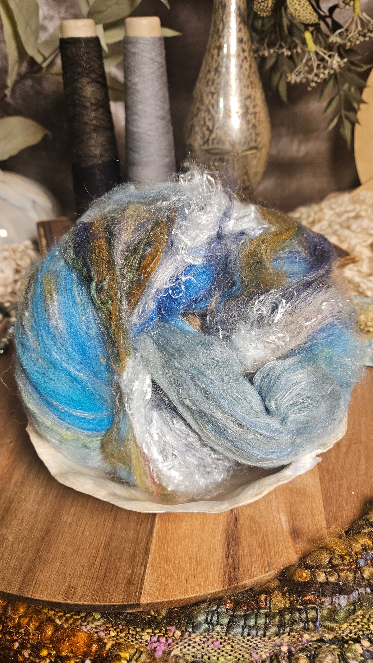 Shaniko Wool Silk Flax Neauveau Art Batt 3002 - 2 oz | 57 g