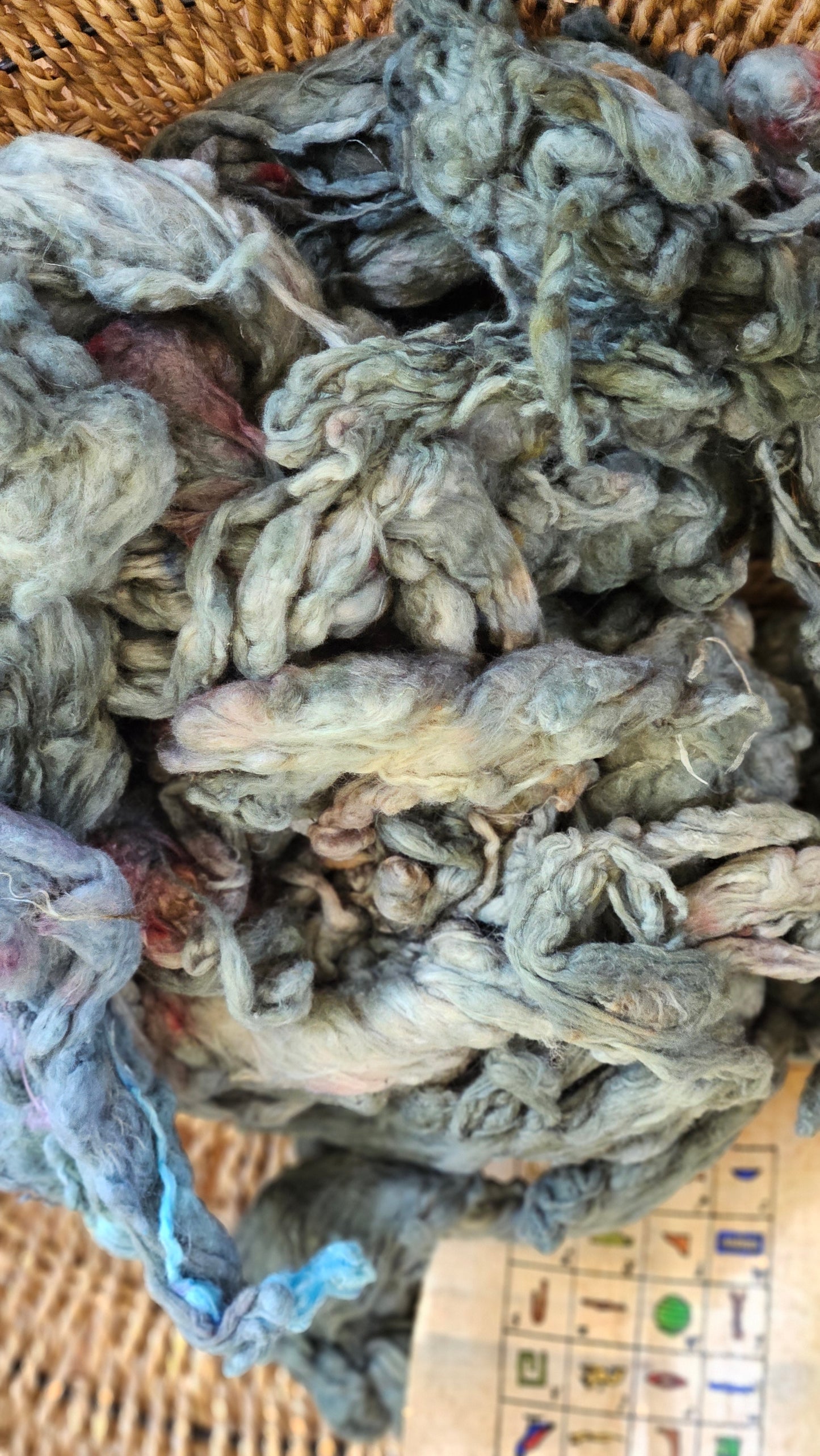 SOBEK Hand-Dyed Organic Extra Fine Cotton Noil for fiber art, texture blending, and papermaking - 1 ounce | 28 grams