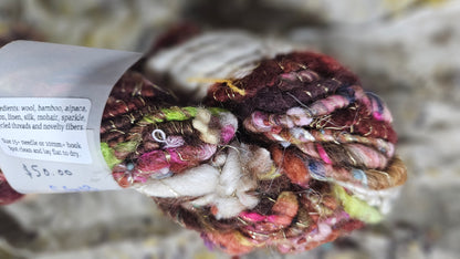 Handspun Bulky Art Yarn - Cinnamon Grove 03