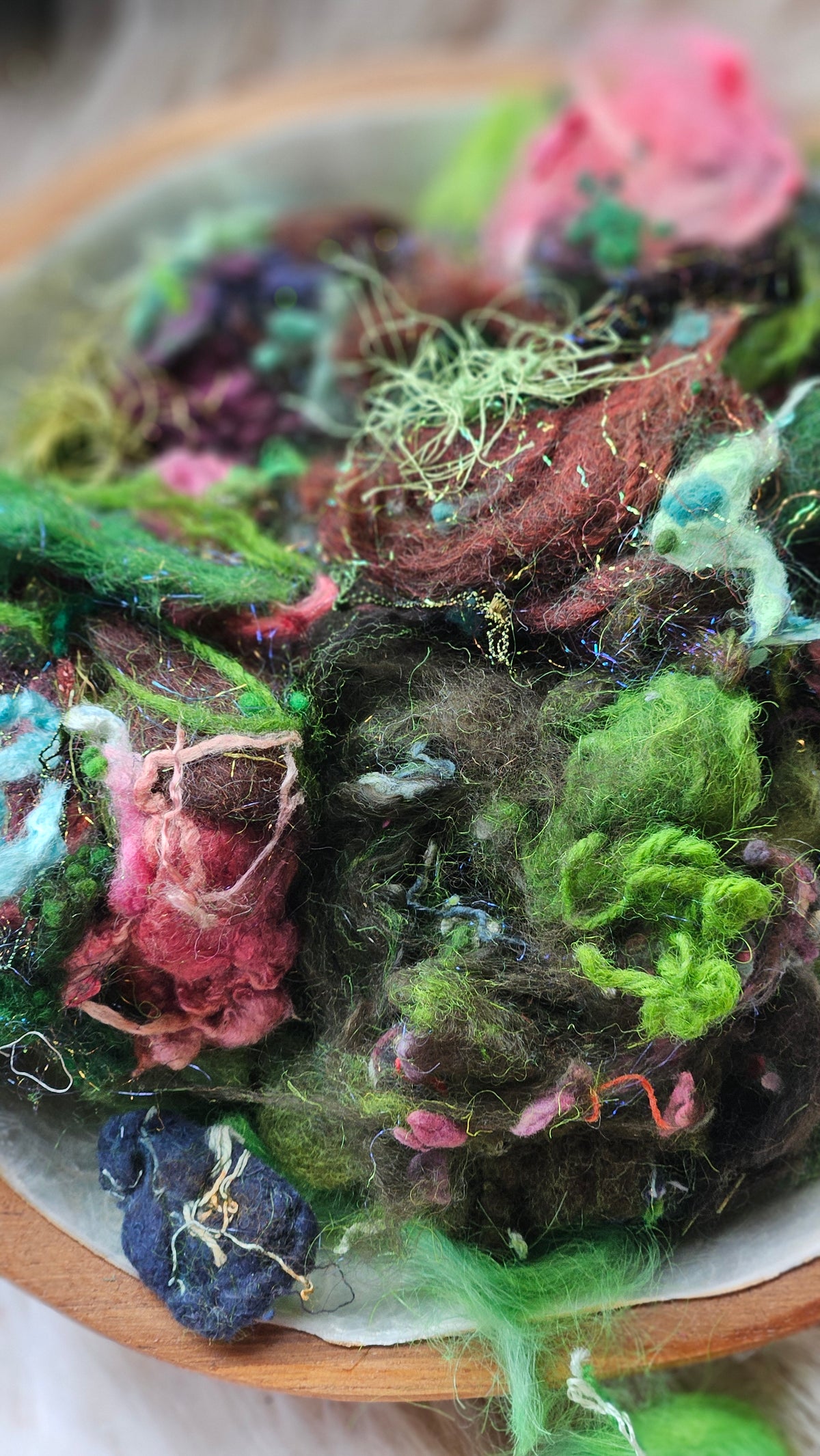 Fragile Orbit - hand-dyed wool alpaca bamboo texture blend - 4 ounces | 114 grams
