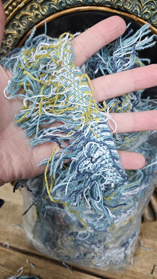 SUMMER WAVES - shaggy fringe ribbon for tapestry weaving and fiber art - SAPH8910 (.75 lb)