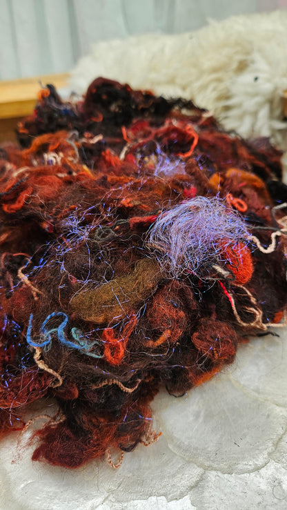 EMBER DAYS - fiber texture blend for art yarn spinning & felting - 4 ounces | 114 grams