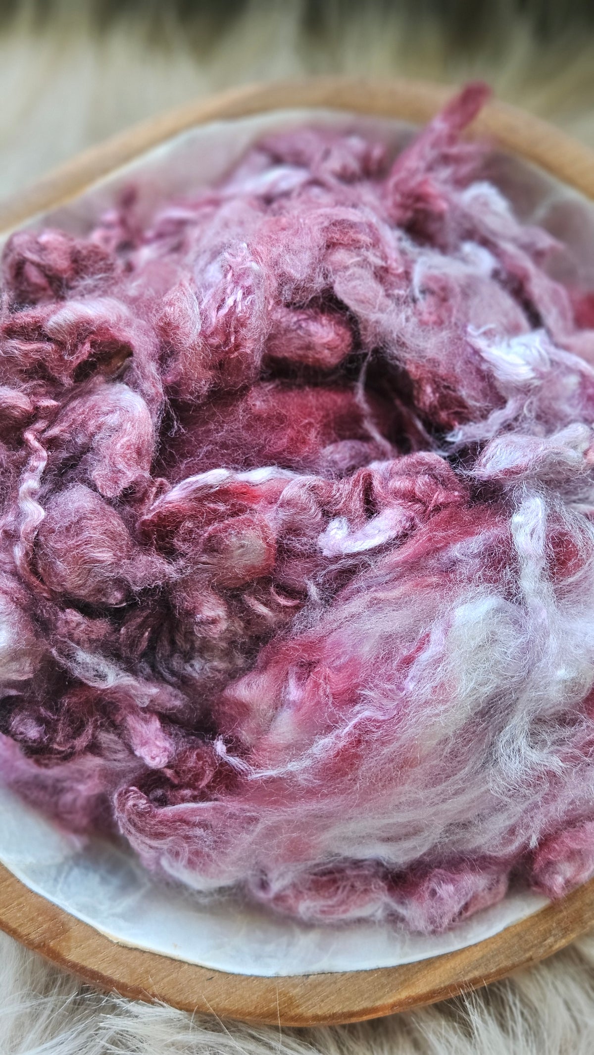 Linzer - hand-dyed fine wool and silky bamboo mill ends - 5 oz |  142 g