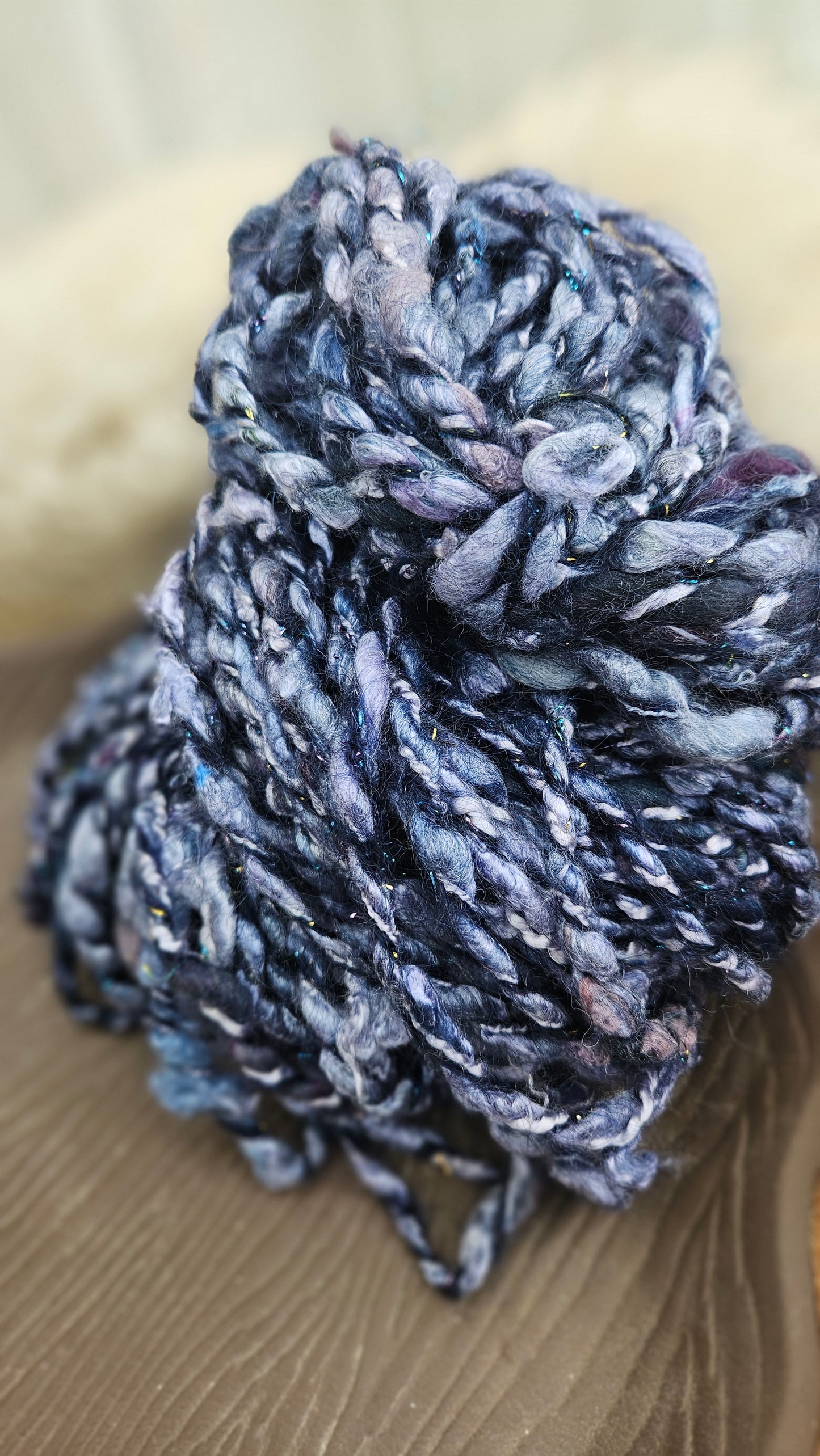 MOONLIGHT - Bulky Handspun Art Yarn XL Skein - 50 yards | 5.7 ounces | 162 grams