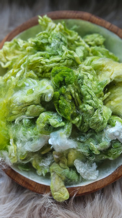 Lemon Lime - wool & bamboo blend for spinning & felting - 5 oz |  142 g