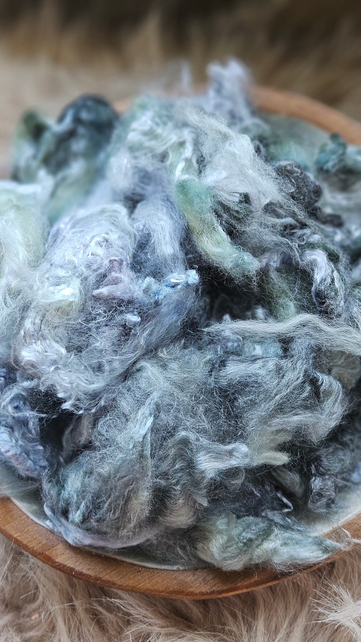 Mangosteen - hand-dyed fine wool and silky bamboo mill ends - 5 oz |  142 g