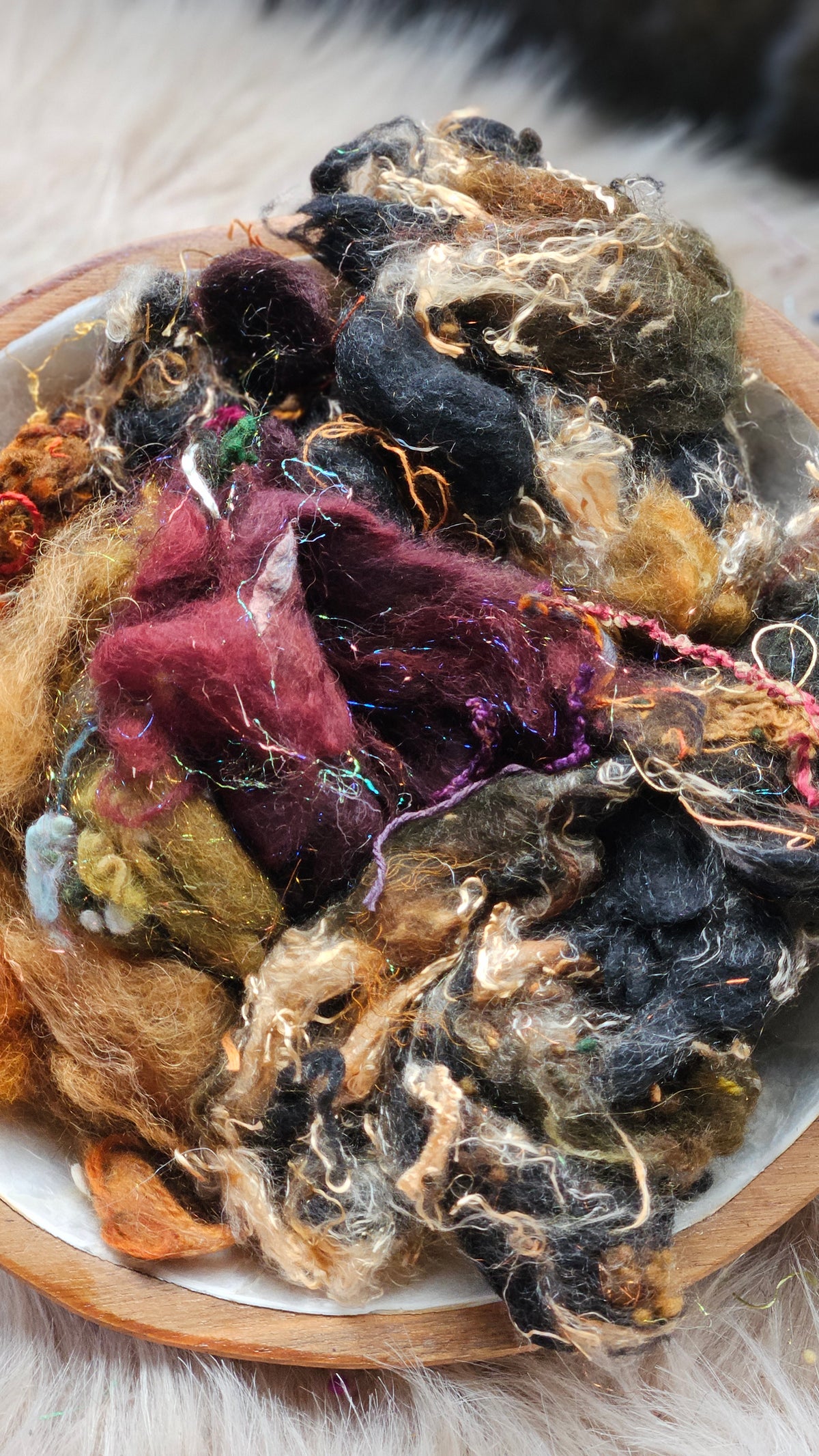 Ragged Reverie - hand-dyed wool alpaca bamboo texture blend - 4 ounces | 114 grams