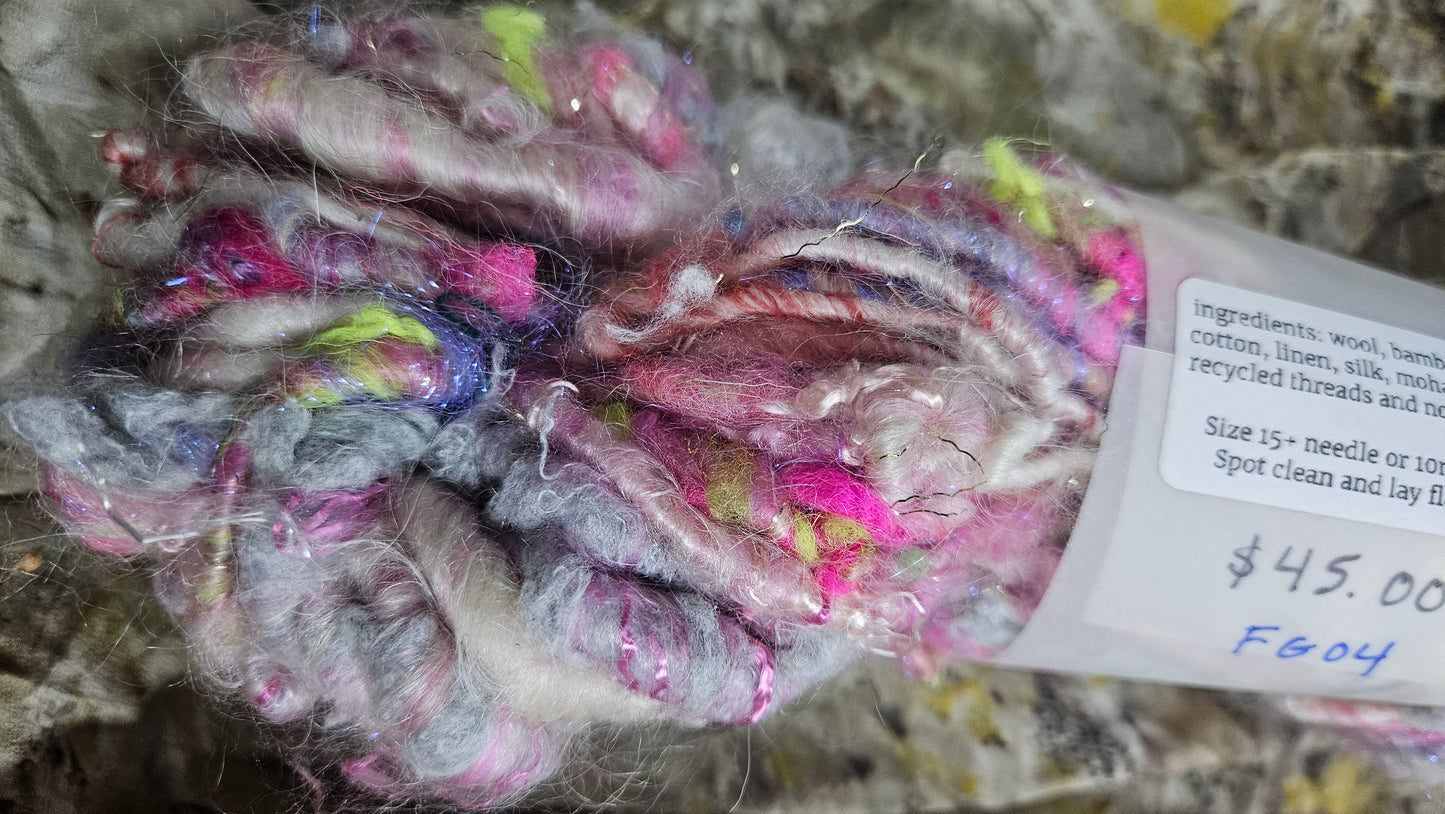 Handspun Bulky Art Yarn - Fairy Godmother 04