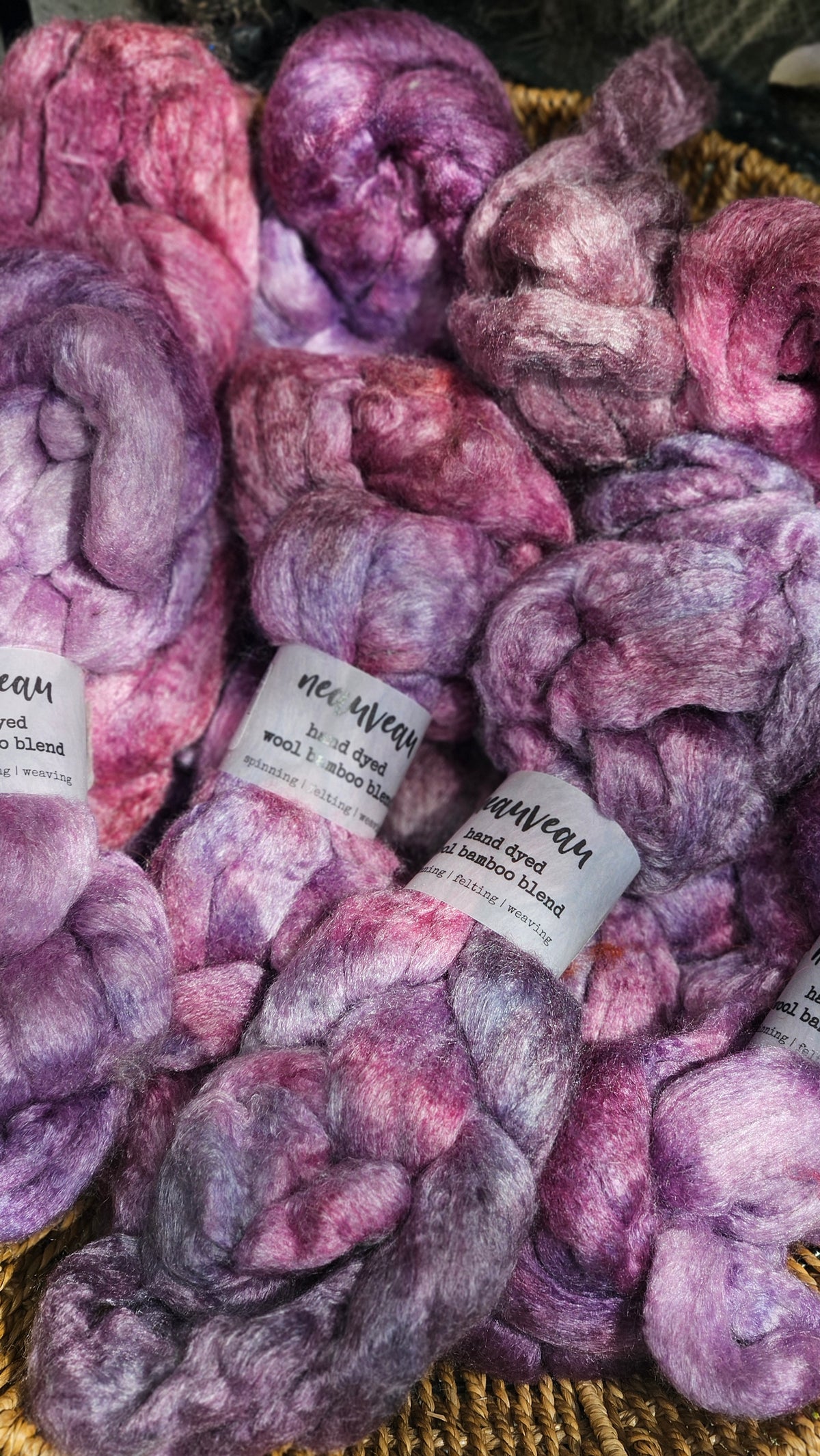 Lupine Pearl - wool bamboo roving for felting and blending - 2 ounces | 57 grams