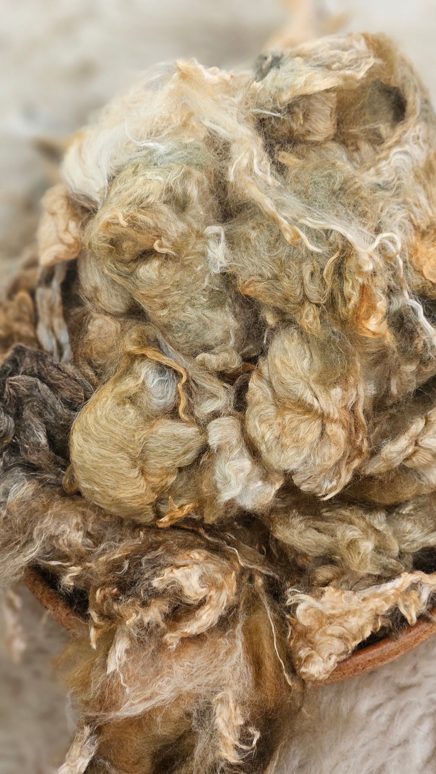 CHAI LATTE - hand-dyed extra fine wool and silky bamboo dense cloud recycled mill ends - 5 oz |  142 g