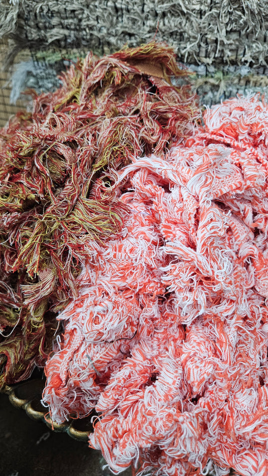 BULK 11 - shaggy fringe ribbon for tapestry weaving and fiber art - 4 POUNDS