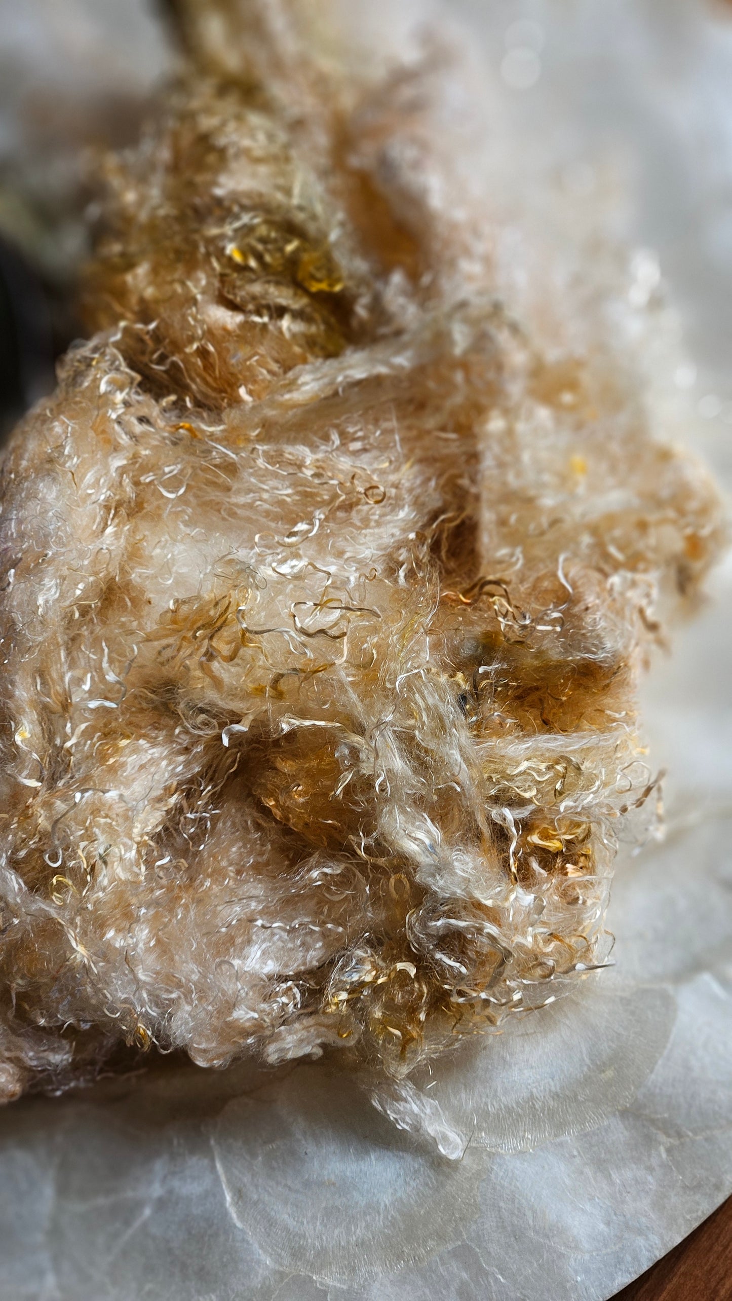 PHOSGENITE - hand-dyed eucalyptus crimp faux-silk for art yarn embellishing, fiber blending, felting, and papermaking - 2 oz | 57 g