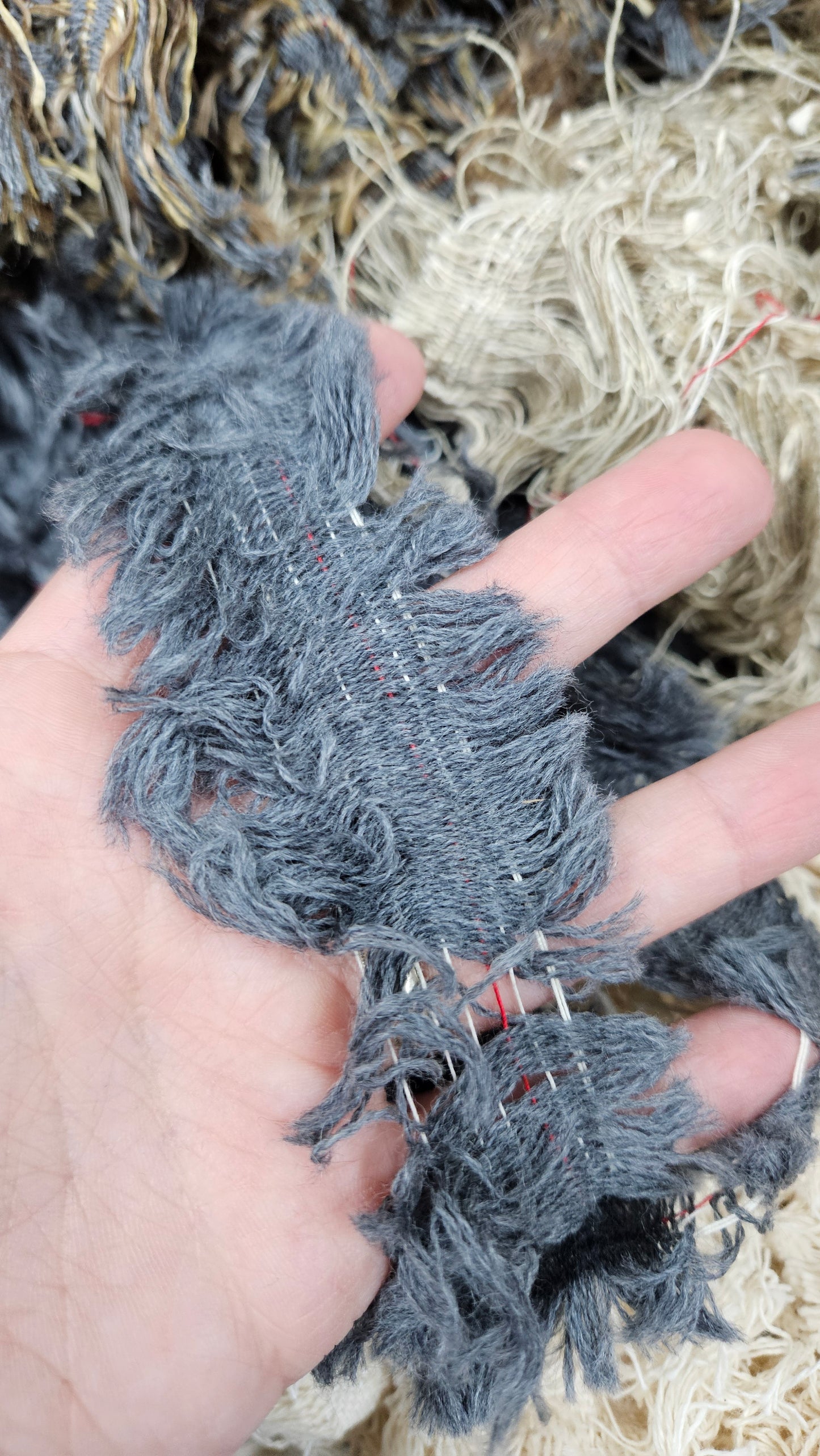 PINE FOREST - shaggy fringe ribbon for tapestry weaving and fiber art - 4.5 POUNDS