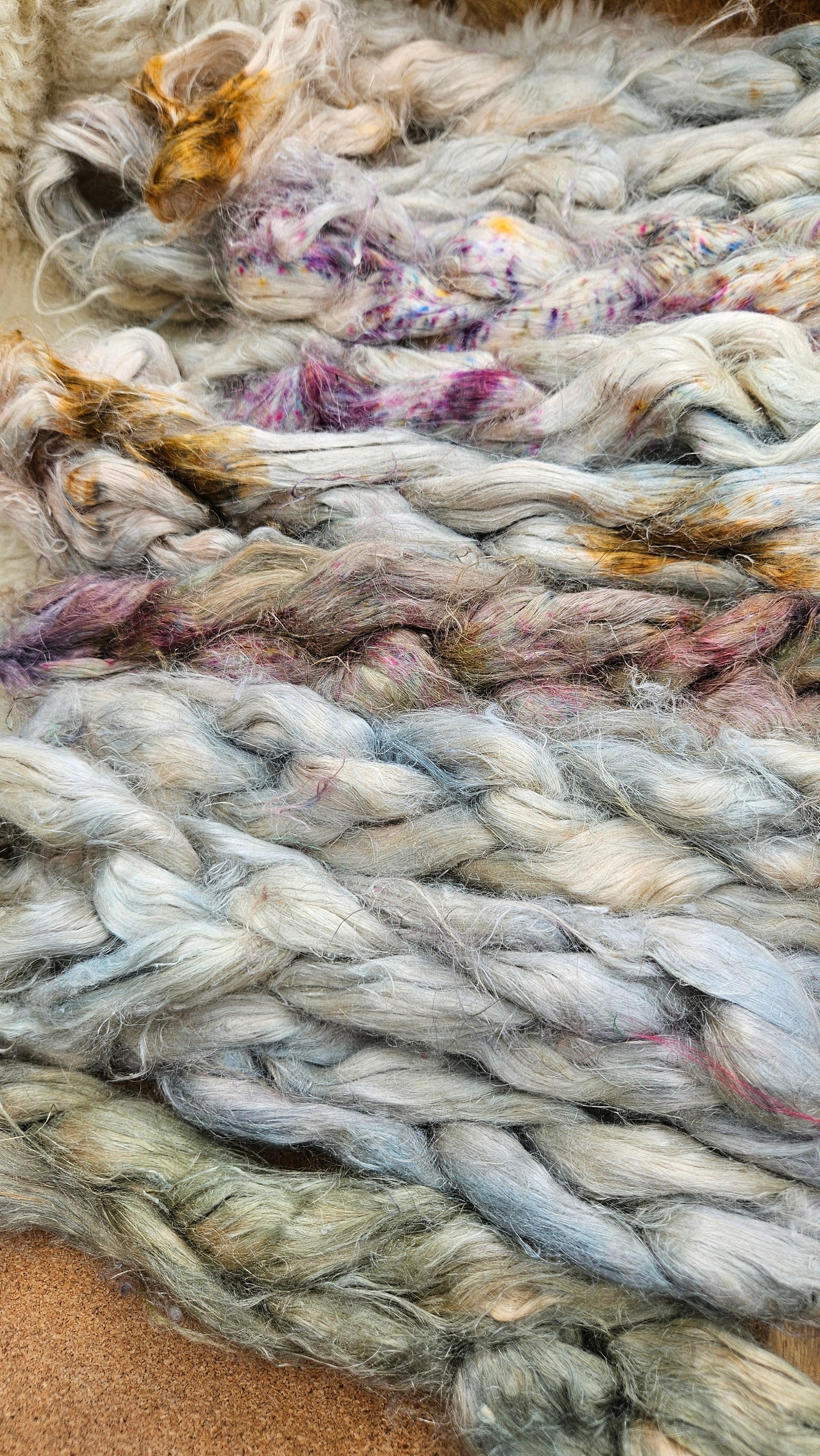 GUINEVERE Hand-Dyed Fine Hemp for fiber art, texture blending, and papermaking - 2 ounces | 57 grams