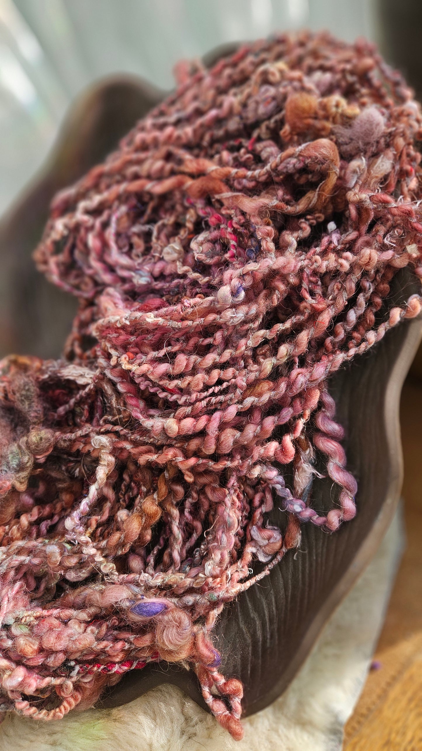 MEADOW SUNRISE - Bulky Handspun Art Yarn XL Skein - 40 yards | 4.3 ounces | 122 grams