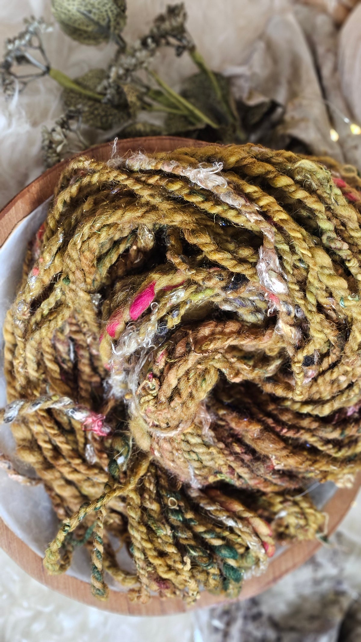 Handspun Bulky Art Yarn - 56 yards | 6 ounces - Botticelli Portrait 03