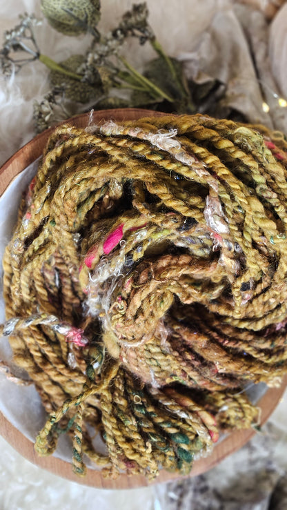 Handspun Bulky Art Yarn - 56 yards | 6 ounces - Botticelli Portrait 03