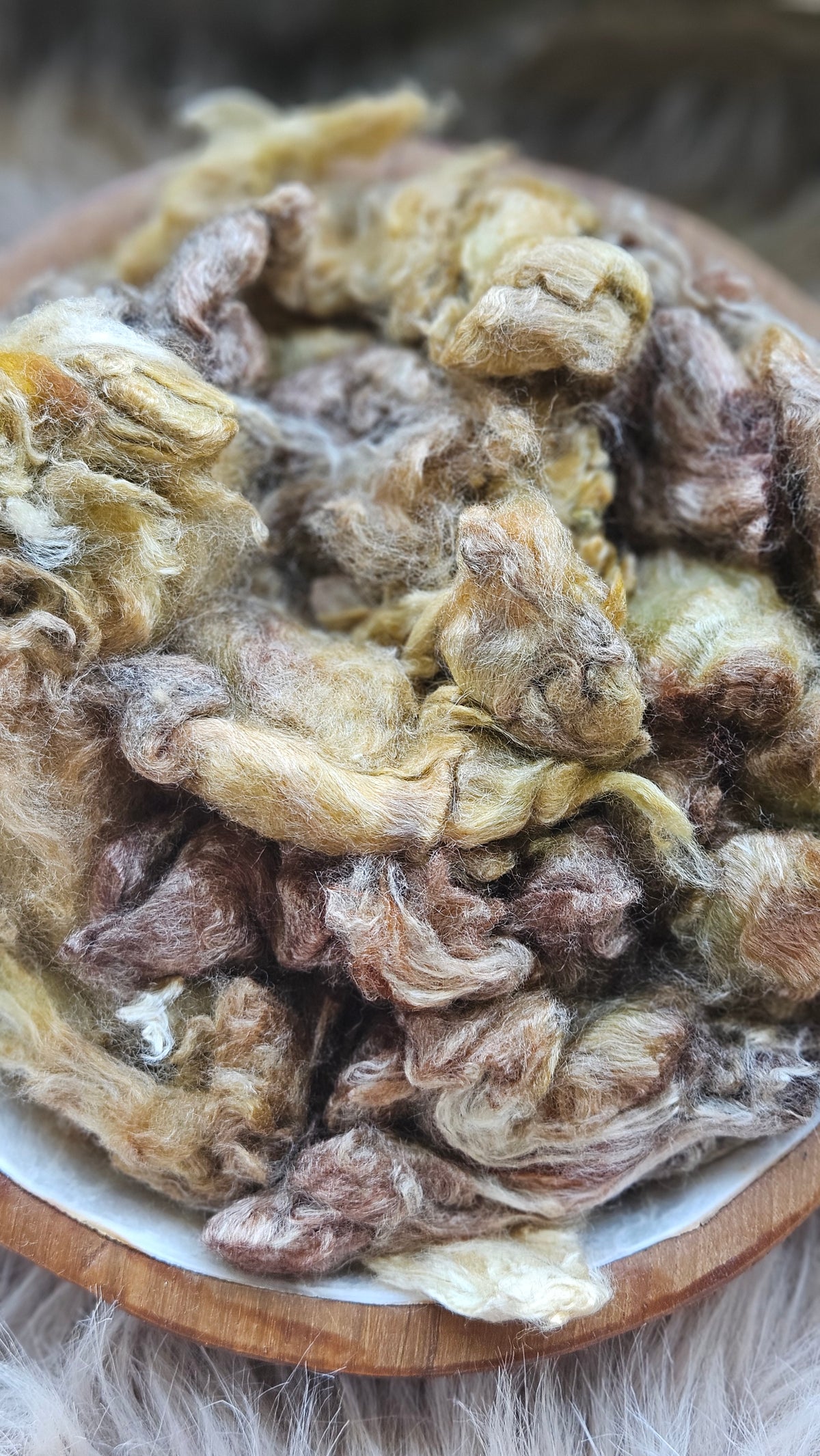 Eclair - hand-dyed fine wool and silky bamboo mill ends - 5 oz |  142 g