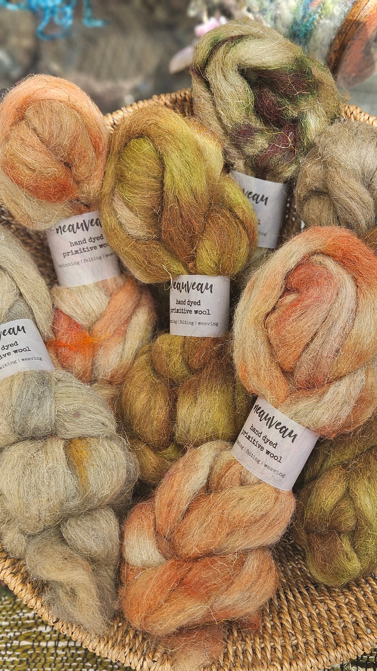 Fieldstone - primitive hand dyed wool roving for felting and blending - 2 ounces | 57 grams