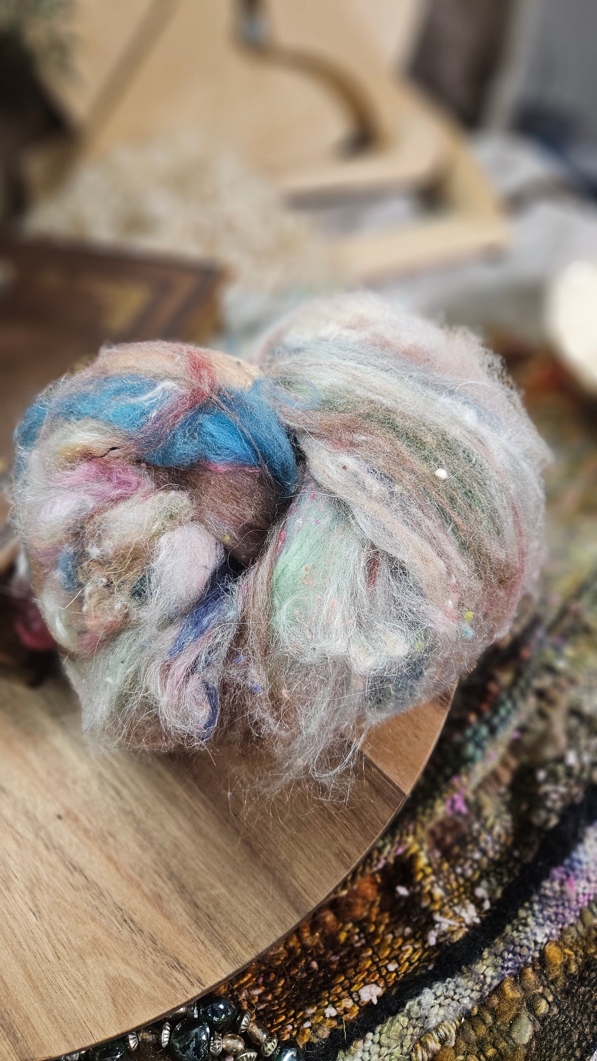 Shaniko Wool Silk Flax Neauveau Art Batt 904 - 3.6 oz