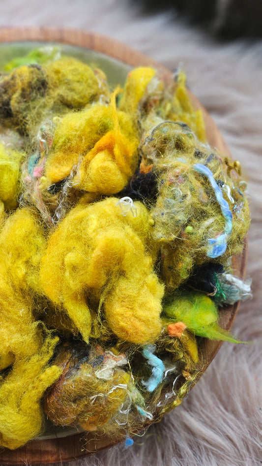 Undone Horizon - hand-dyed wool alpaca bamboo texture blend - 4 ounces | 114 grams