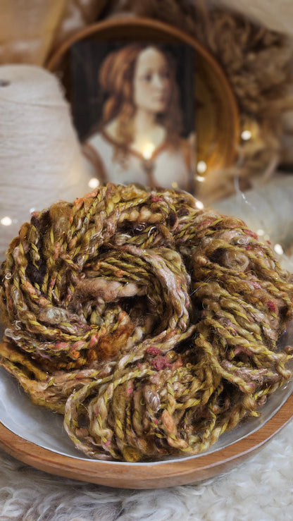 Handspun Bulky Art Yarn - 48 yards | 4.7 ounces - Botticelli Portrait 02