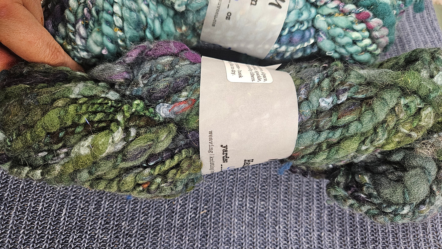 Handspun Yarn Lot - 3 Skeins Tealberry