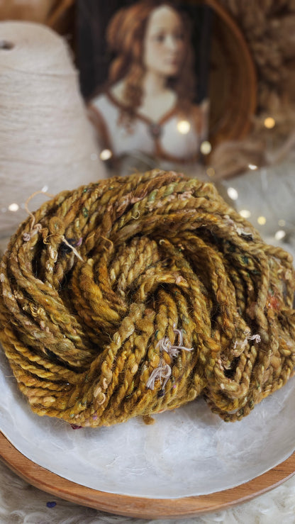Handspun Bulky Art Yarn - 40 yards | 4 ounces - Botticelli Portrait 04
