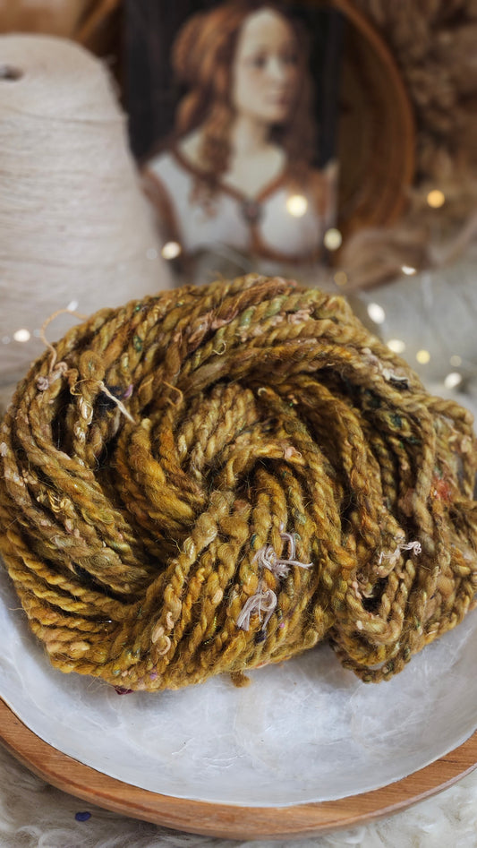 Handspun Bulky Art Yarn - 40 yards | 4 ounces - Botticelli Portrait 04