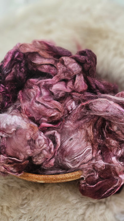 BLACK RASPBERRY - wool & bamboo blend for spinning & felting - 5 oz |  142 g