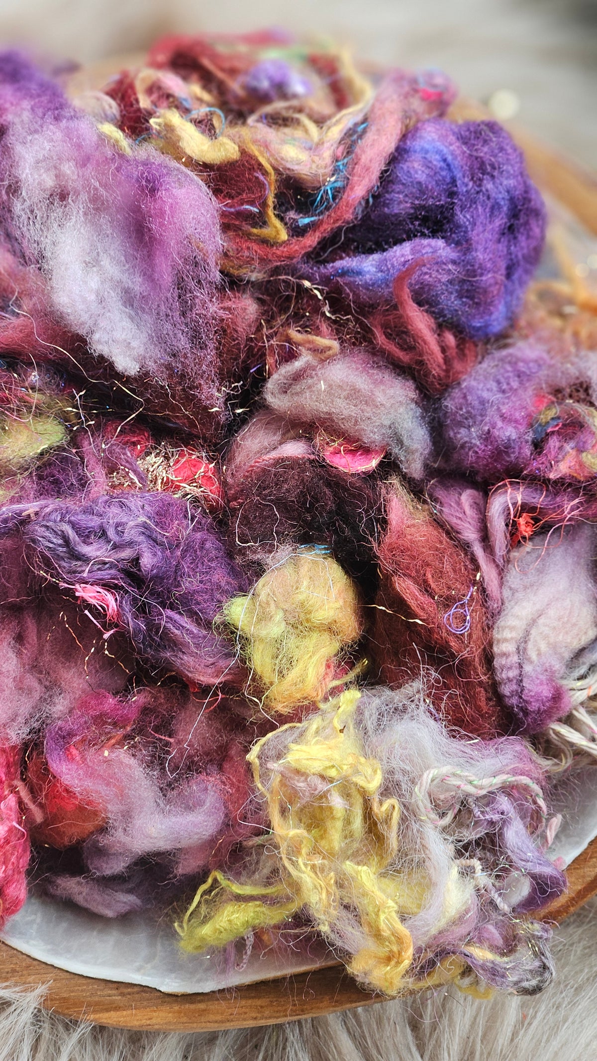 Coral Bloom - hand-dyed wool alpaca bamboo texture blend - 4 ounces | 114 grams