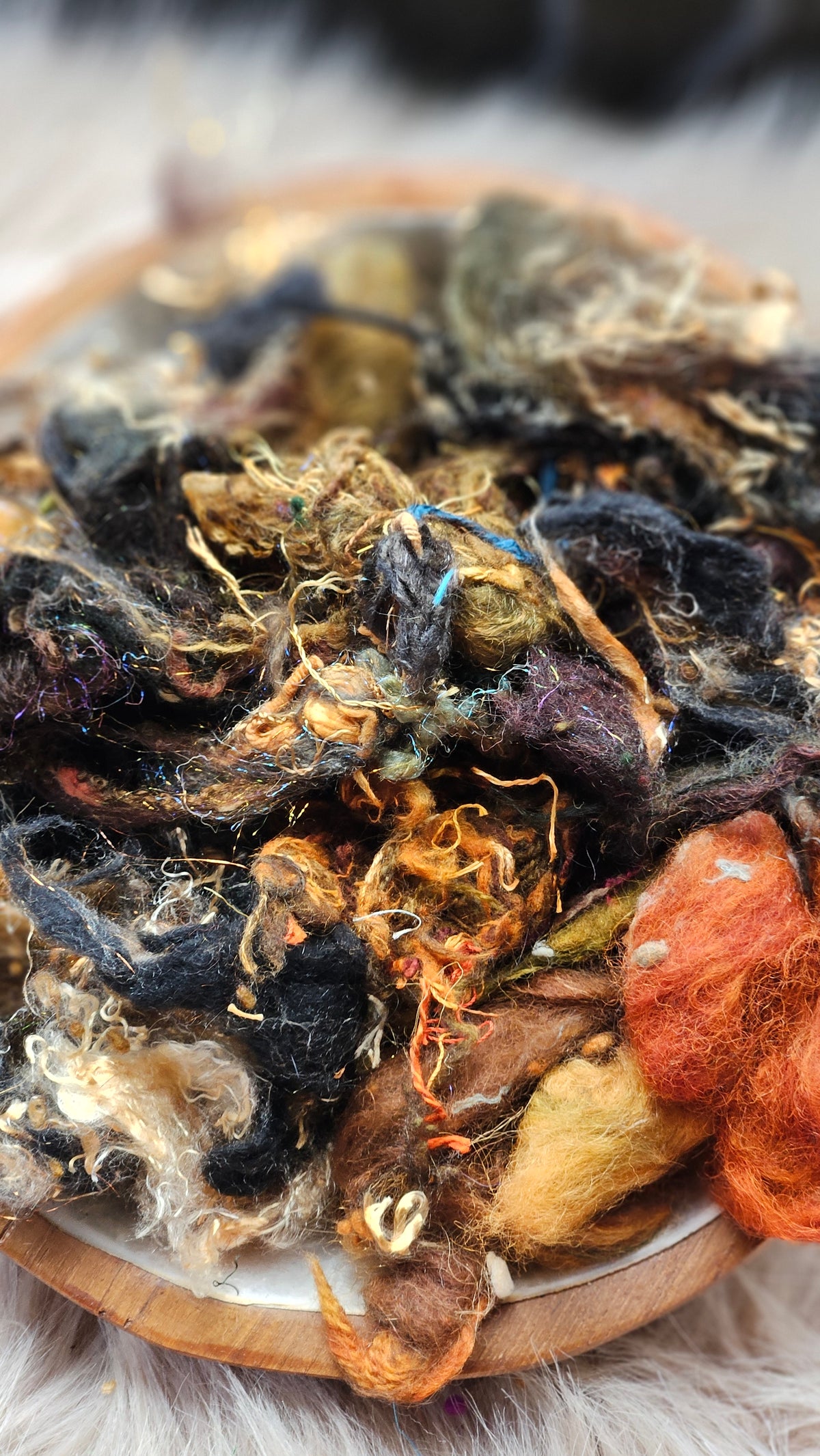 Ragged Reverie - hand-dyed wool alpaca bamboo texture blend - 4 ounces | 114 grams
