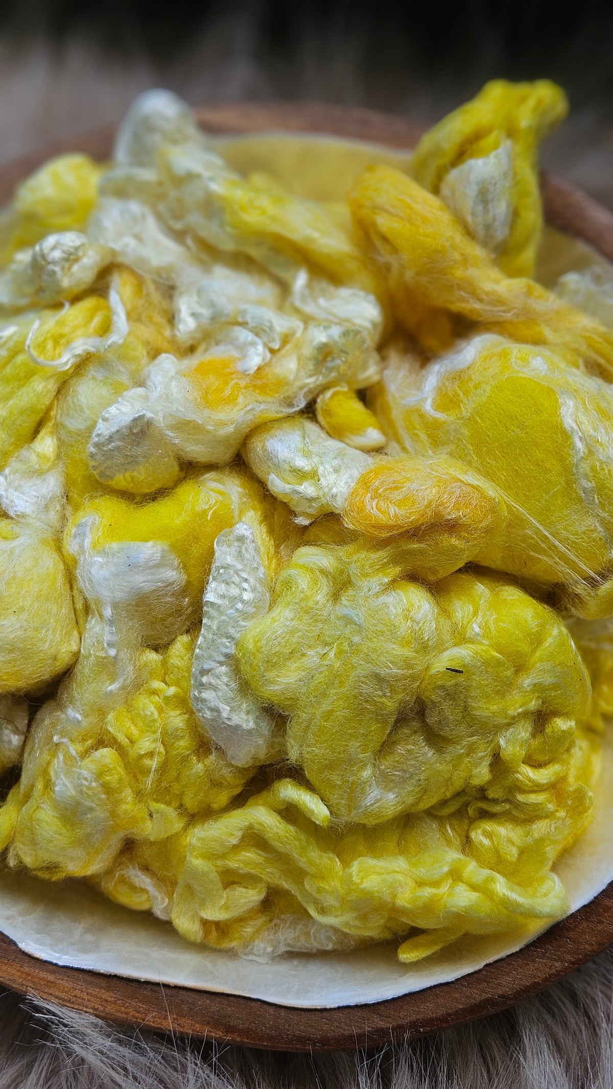 Banana Split - hand-dyed fine wool and silky bamboo mill ends - 5 oz |  142 g