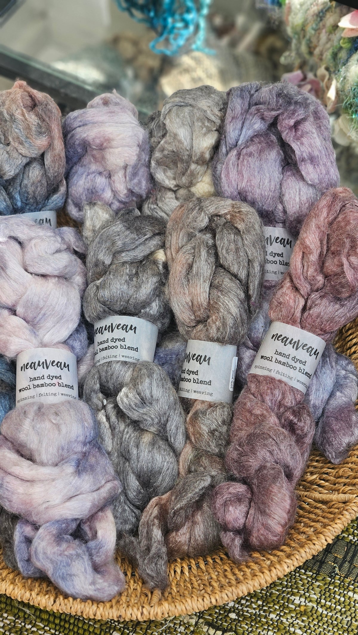 Titanium Pearl - wool bamboo roving for felting and blending - 2 ounces | 57 grams
