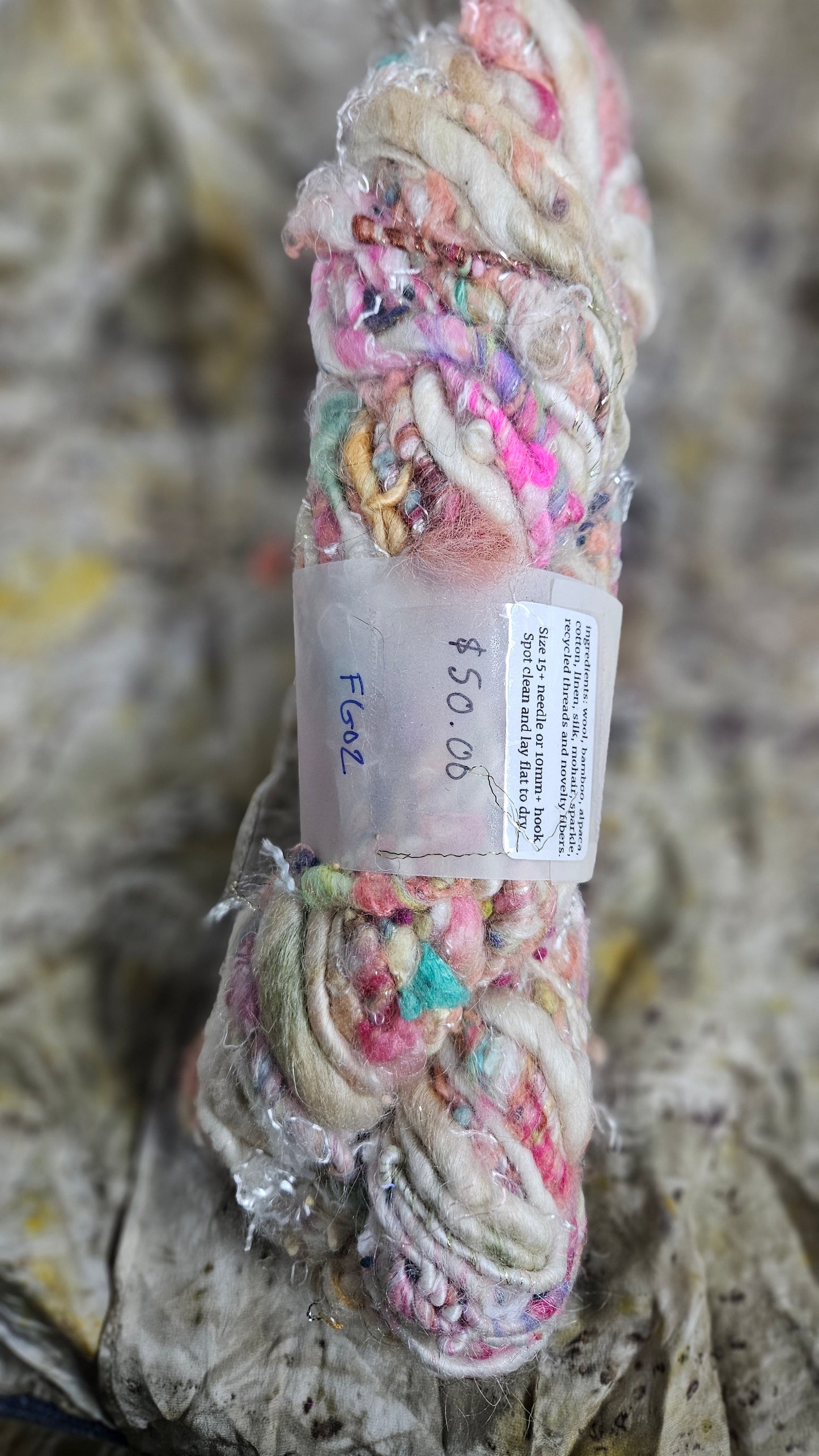 Handspun Bulky Art Yarn - Fairy Godmother 02