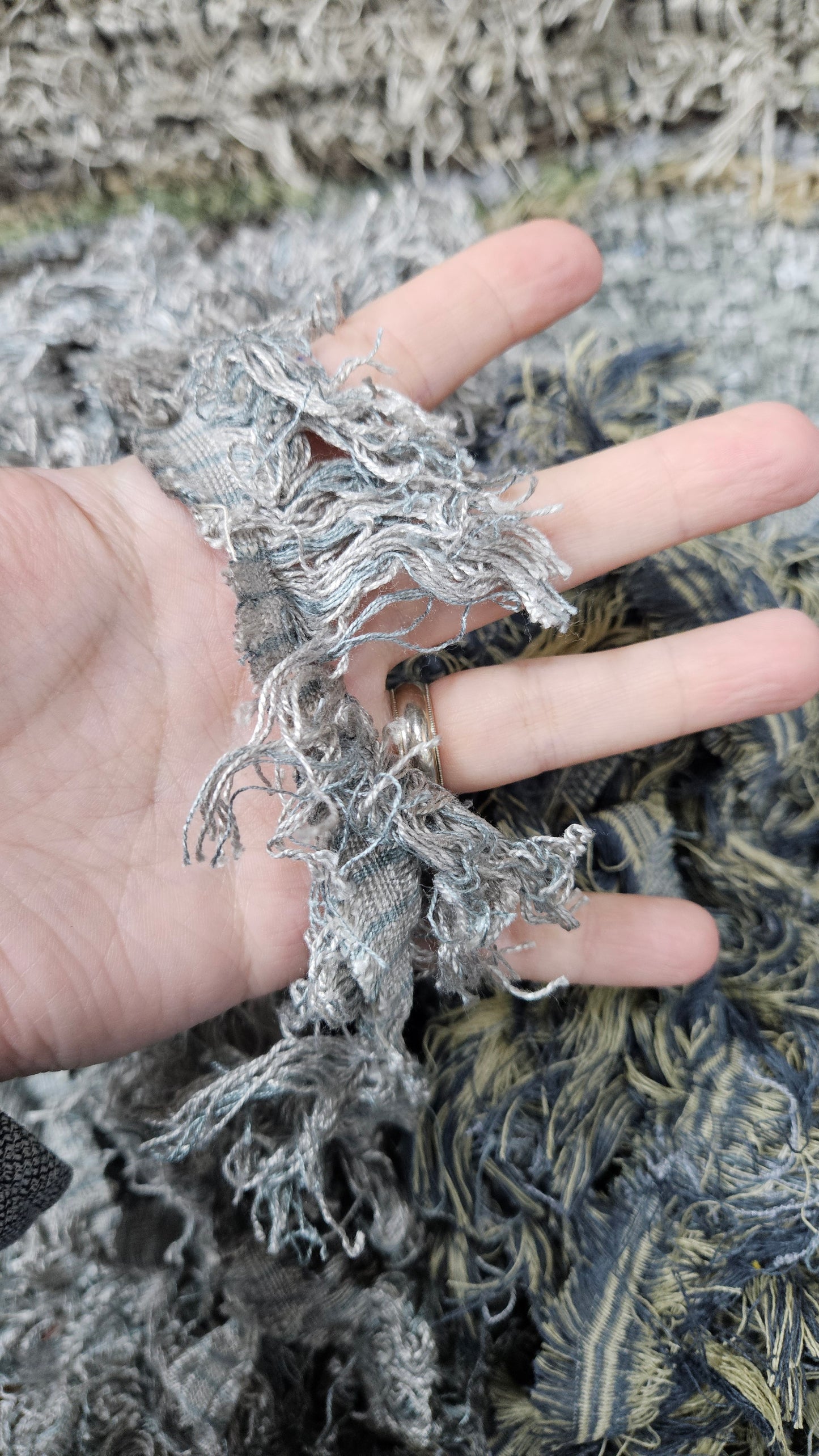 BULK 14 - shaggy fringe ribbon for tapestry weaving and fiber art - 4.8 POUNDS