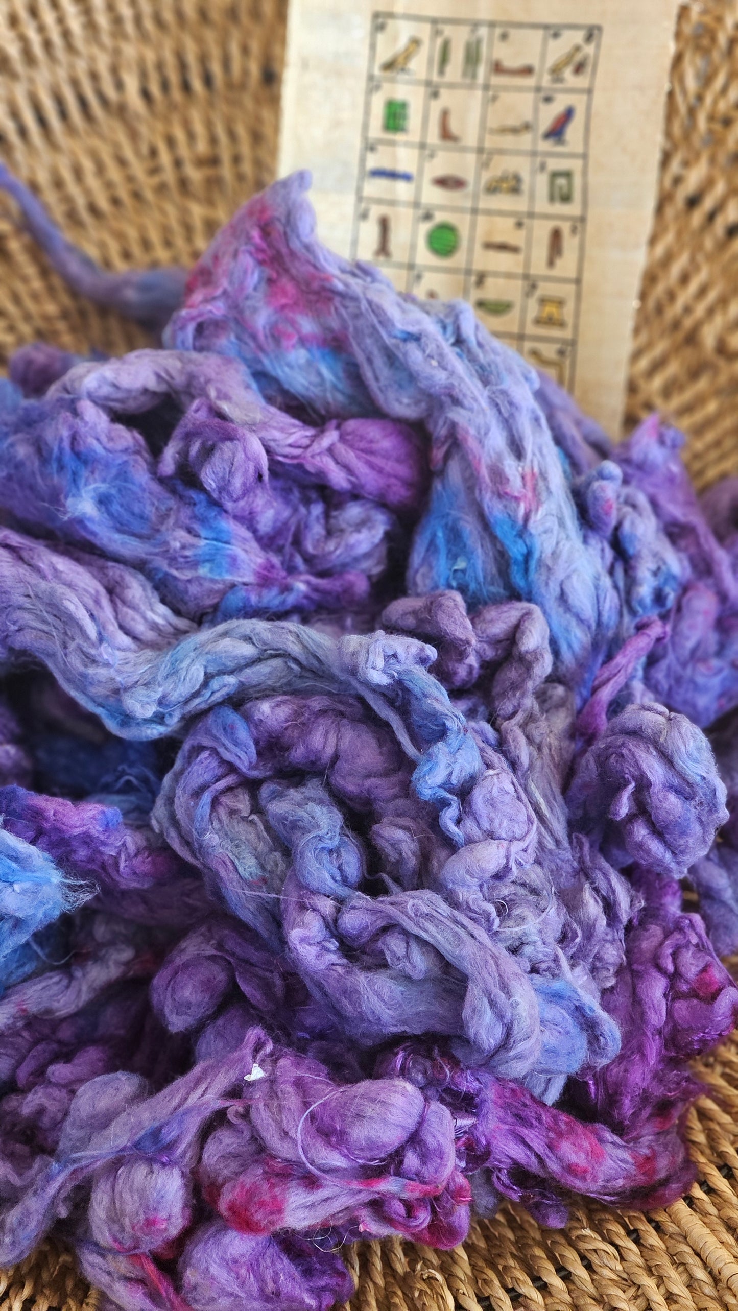 MEMPHIS Hand-Dyed Organic Extra Fine Cotton Noil for fiber art, texture blending, and papermaking - 1 ounce | 28 grams