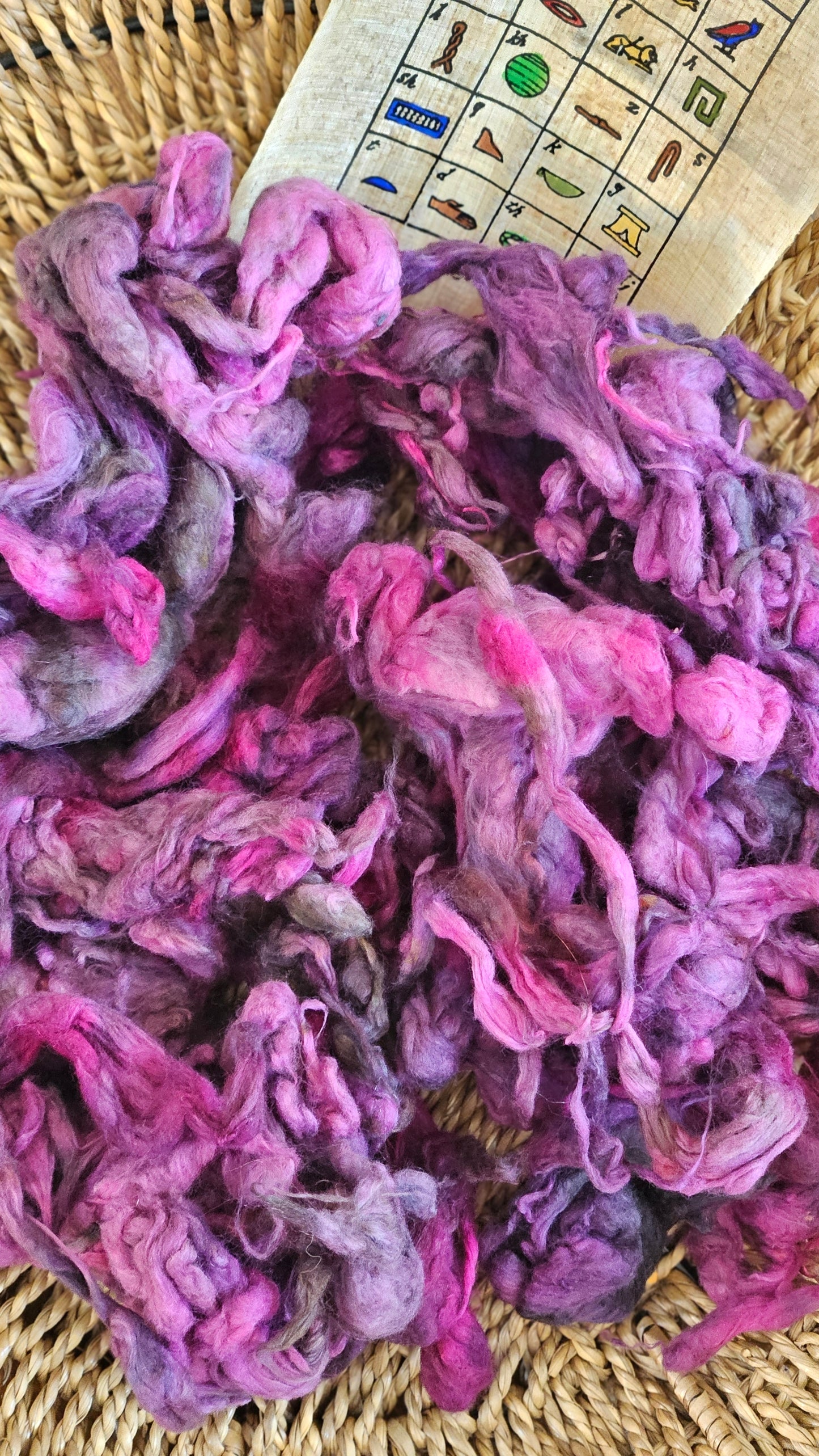 HATHOR Hand-Dyed Organic Extra Fine Cotton Noil for fiber art, texture blending, and papermaking - 1 ounce | 28 grams