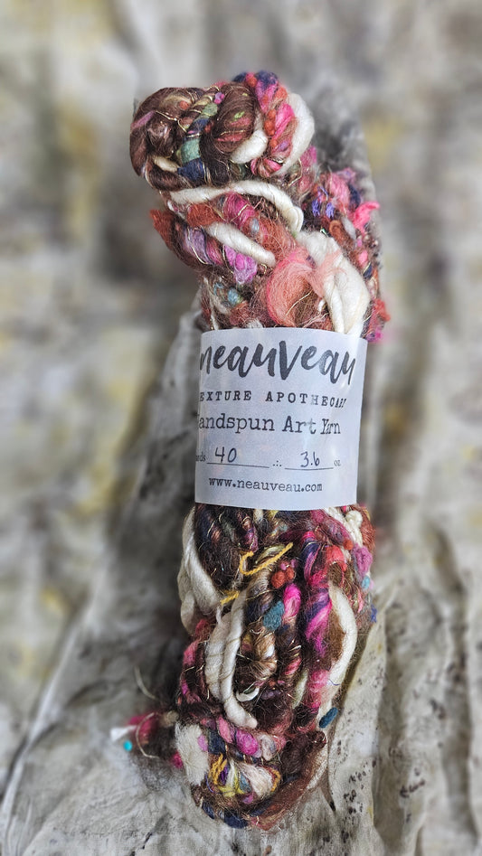 Handspun Bulky Art Yarn - Cinnamon Grove 07
