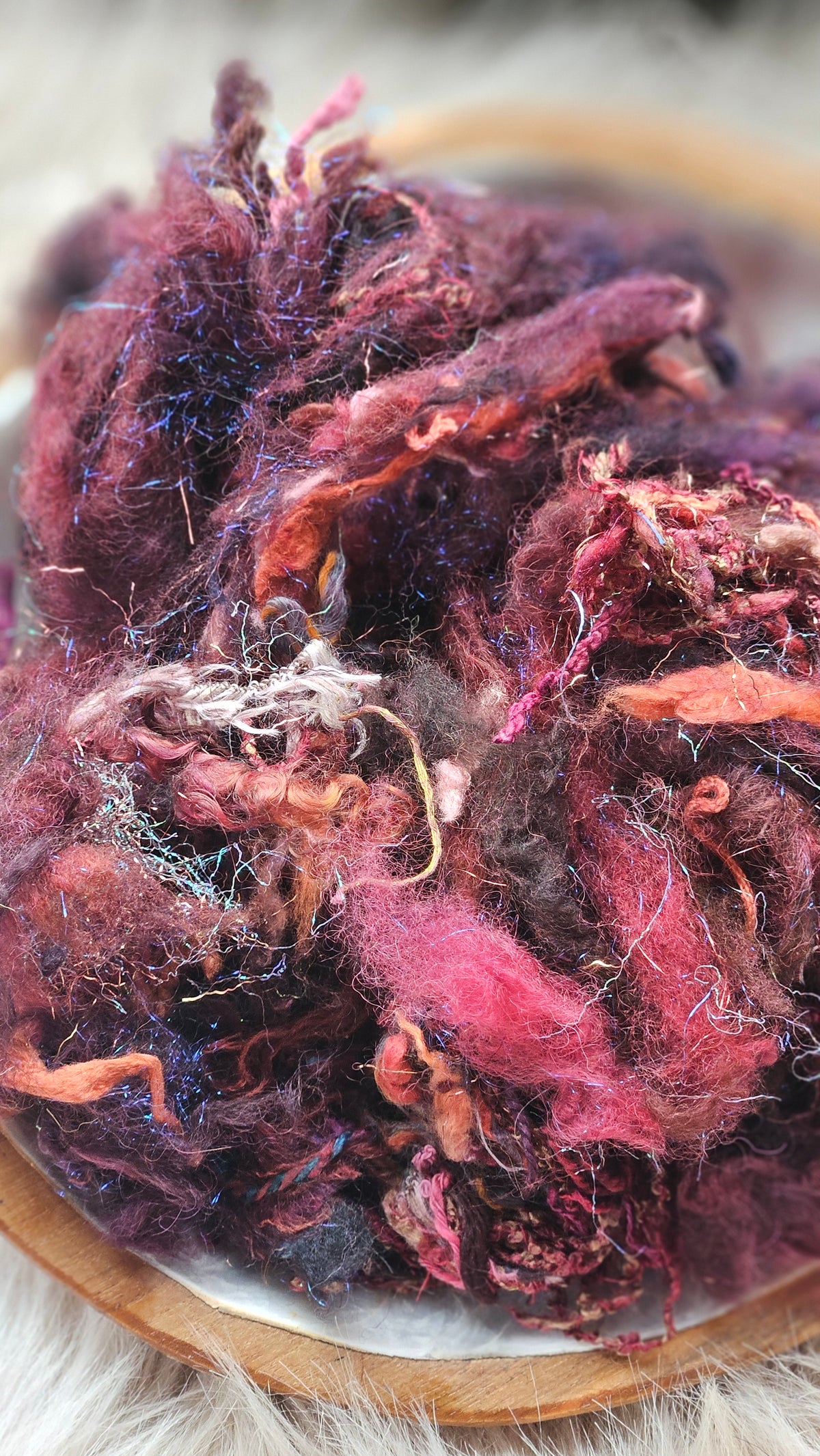Bruised Halo - hand-dyed wool alpaca bamboo texture blend - 4 ounces | 114 grams