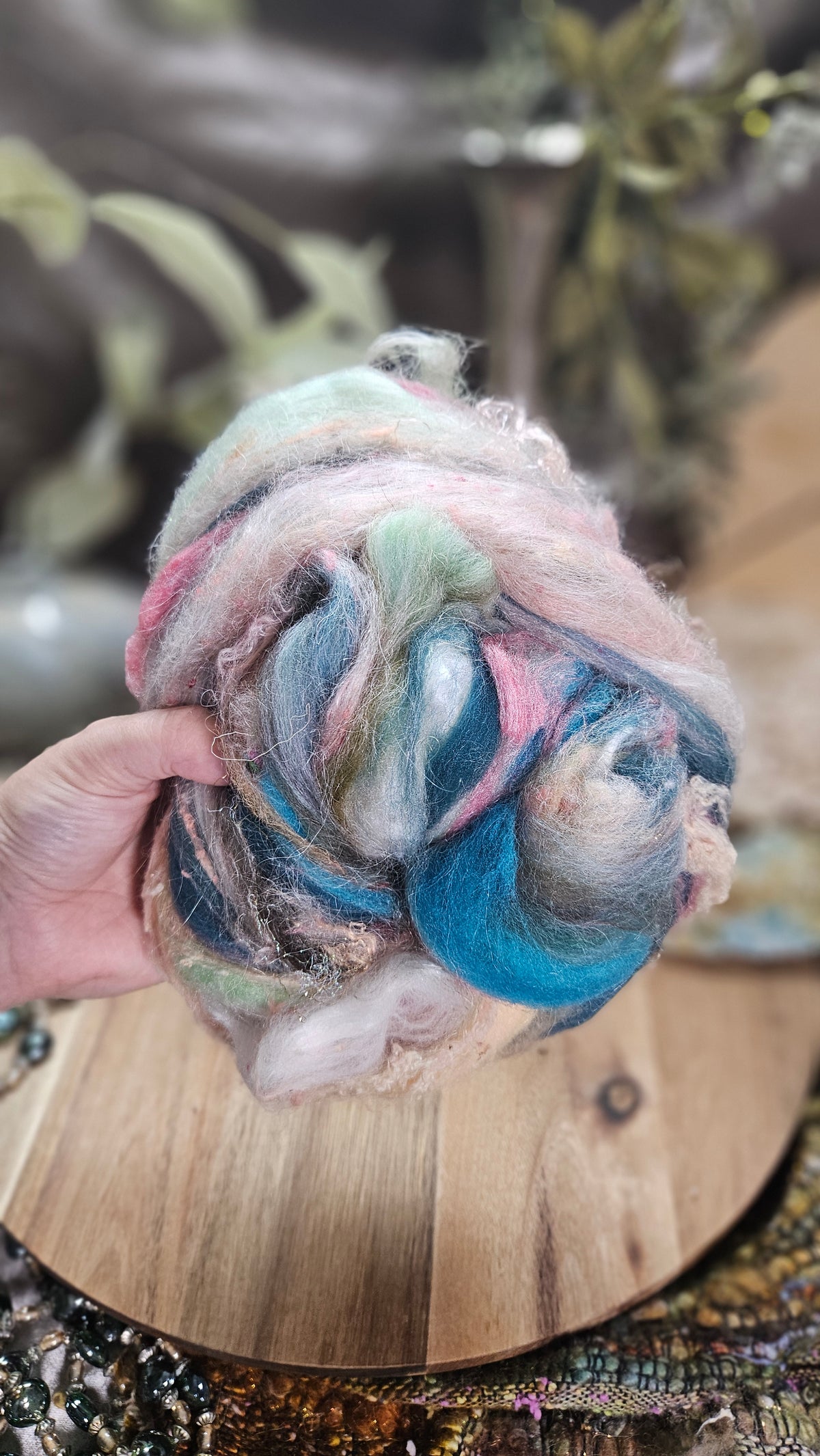 Shaniko Wool Silk Flax Neauveau Art Batt 909 - 3.6 oz