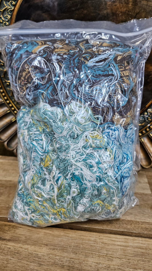 OCTOPUS GARDEN - shaggy fringe ribbon for tapestry weaving and fiber art - SEA003 (1.1 lb)